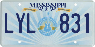 MS license plate LYL831