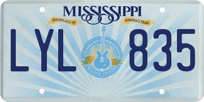 MS license plate LYL835