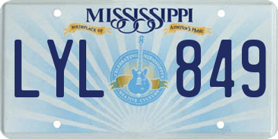 MS license plate LYL849