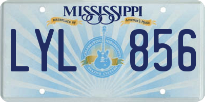 MS license plate LYL856