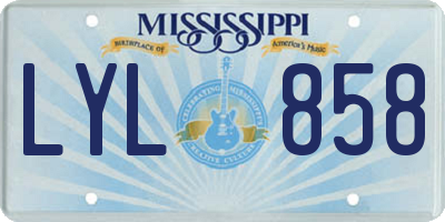 MS license plate LYL858