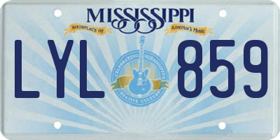 MS license plate LYL859