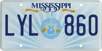MS license plate LYL860
