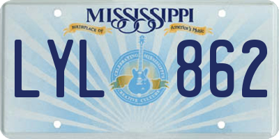 MS license plate LYL862