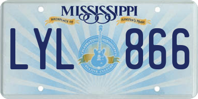 MS license plate LYL866