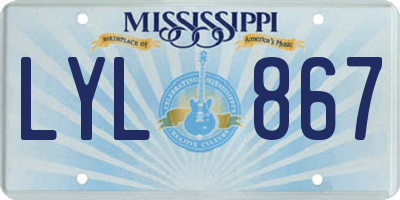 MS license plate LYL867