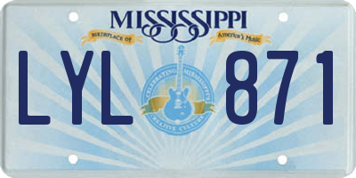 MS license plate LYL871