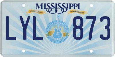 MS license plate LYL873