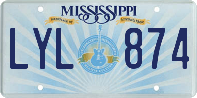 MS license plate LYL874