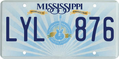 MS license plate LYL876