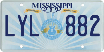 MS license plate LYL882