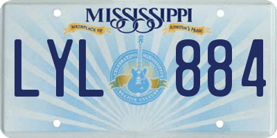 MS license plate LYL884