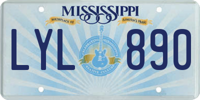 MS license plate LYL890