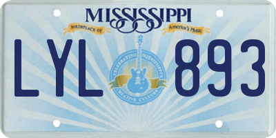 MS license plate LYL893