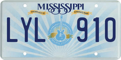 MS license plate LYL910