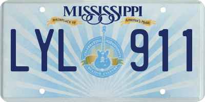 MS license plate LYL911