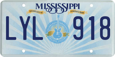 MS license plate LYL918
