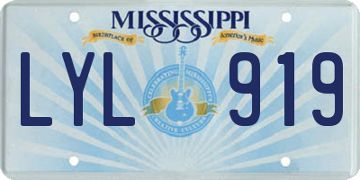MS license plate LYL919