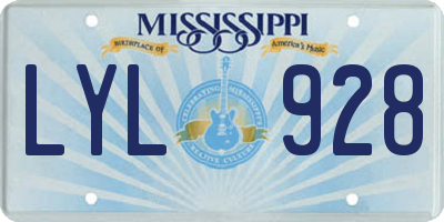 MS license plate LYL928