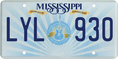 MS license plate LYL930
