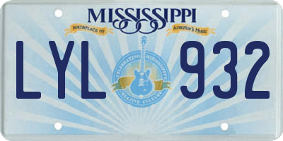MS license plate LYL932
