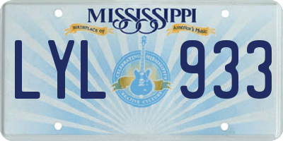 MS license plate LYL933