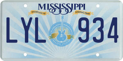 MS license plate LYL934