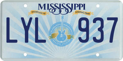 MS license plate LYL937