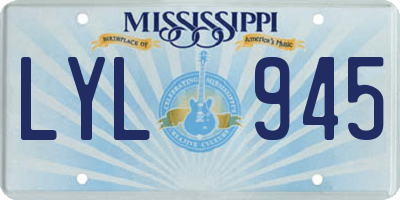 MS license plate LYL945
