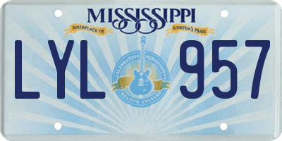 MS license plate LYL957