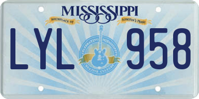 MS license plate LYL958