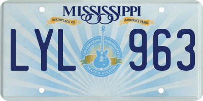 MS license plate LYL963