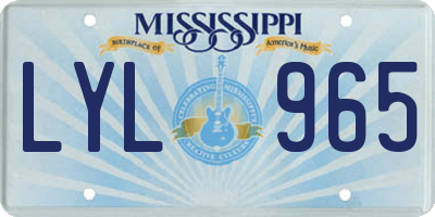 MS license plate LYL965