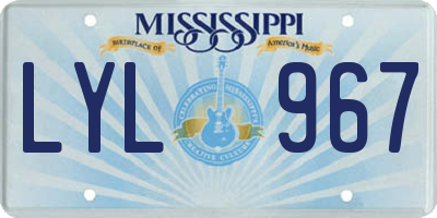 MS license plate LYL967