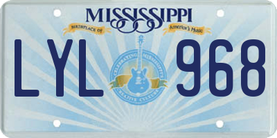 MS license plate LYL968