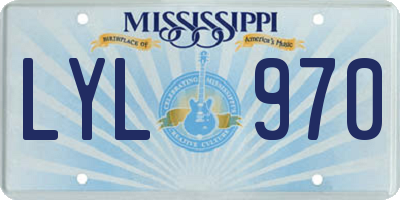 MS license plate LYL970