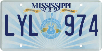 MS license plate LYL974