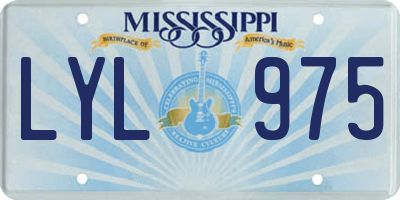 MS license plate LYL975