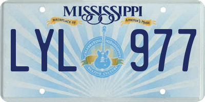 MS license plate LYL977