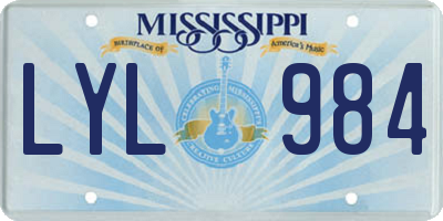 MS license plate LYL984