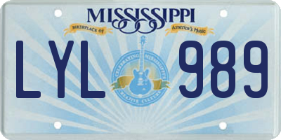 MS license plate LYL989