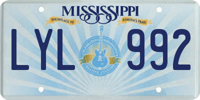 MS license plate LYL992