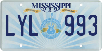 MS license plate LYL993