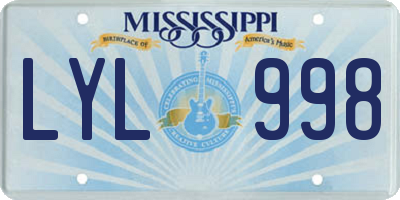 MS license plate LYL998