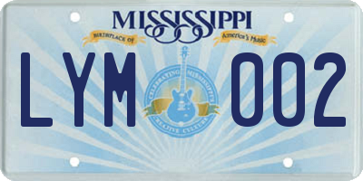 MS license plate LYM002
