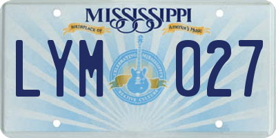 MS license plate LYM027