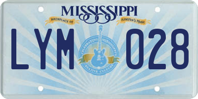 MS license plate LYM028