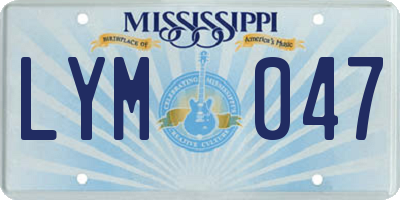 MS license plate LYM047
