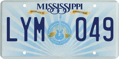 MS license plate LYM049