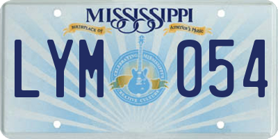 MS license plate LYM054
